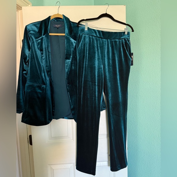 RACHEL Rachel Roy Pants - Rachel Roy Teal Velvet Women's Suit